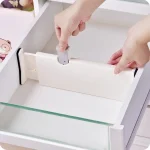 Séparateur de tiroir en T réglable, support de séparation en plastique blanc, diviseurs de tiroir rétractables créatifs
