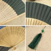 Éventail pliant en bambou de style chinois, pour accessoires de phtalanterie, décoration de maison, de mariage, ornements, cadeau artisanal