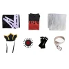 demon slayer cosplay costume pour hommes et femmes, ensembles de perruques, kimetsu no yaiba, tenue d'halloween, anime, kimono, doma douma
