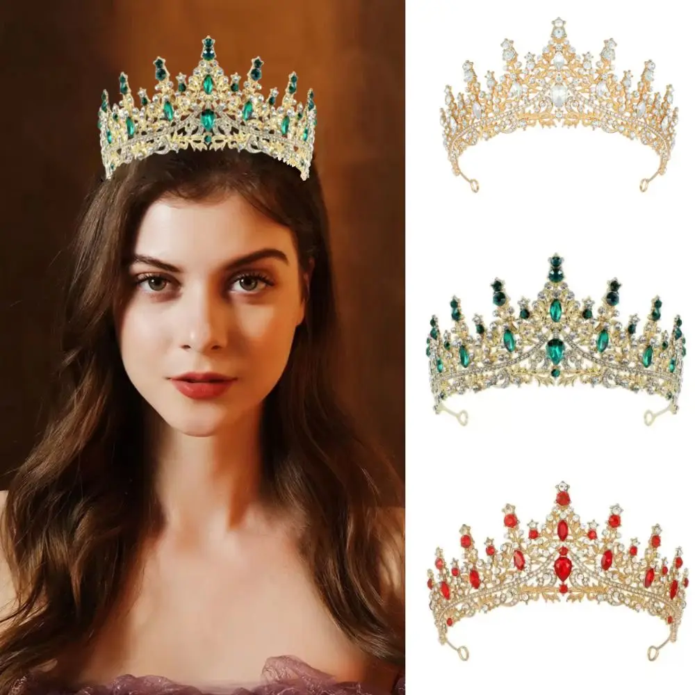 bijoux de cheveux à la mode, couronnes en cristal baroque, couronne de princesse élégante de luxe, ornement brillant, couvre chef de mariée vintage pour femmes et filles bijoux de cheveux à la mode, couronnes en cristal baroque, couronne de princesse élégante de luxe, ornement brillant, couvre chef de mariée vintage pour femmes et filles