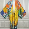 cardigan kimono boho chic grande taille imprimé à la mode pour femmes, couverture de plage légère d'été, robe poncho décontractée pour femmes