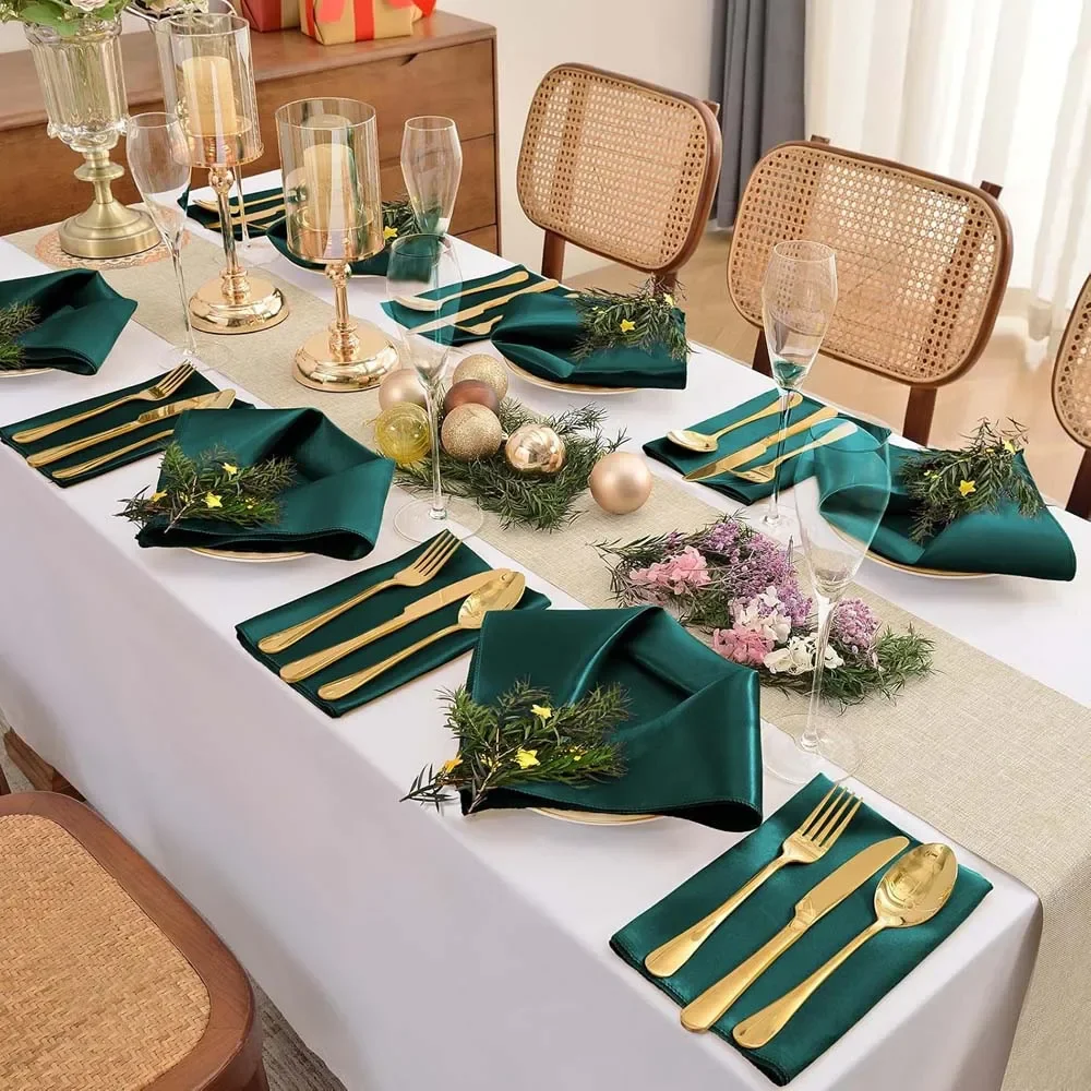 serviette de table carrée en satin lavable, serviette de service d'hôtel, mouchoir, mariage, anniversaire, décoration de banquet, 30x30cm, 6 pièces serviette de table carrée en satin lavable, serviette de service d'hôtel, mouchoir, mariage, anniversaire, décoration de banquet, 30x30cm, 6 pièces