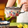 bol en céramique à poignée japonaise peinte à la main, bols à salade ramen et nouilles, bols à pâtes rétro, vaisselle de restaurant domestique, nouveau 2025
