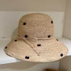 chapeau de paille japonais pour femmes, version coréenne de la crème solaire, grand avant toit, plage, bord de mer, vacances, pliable, nouveau, été