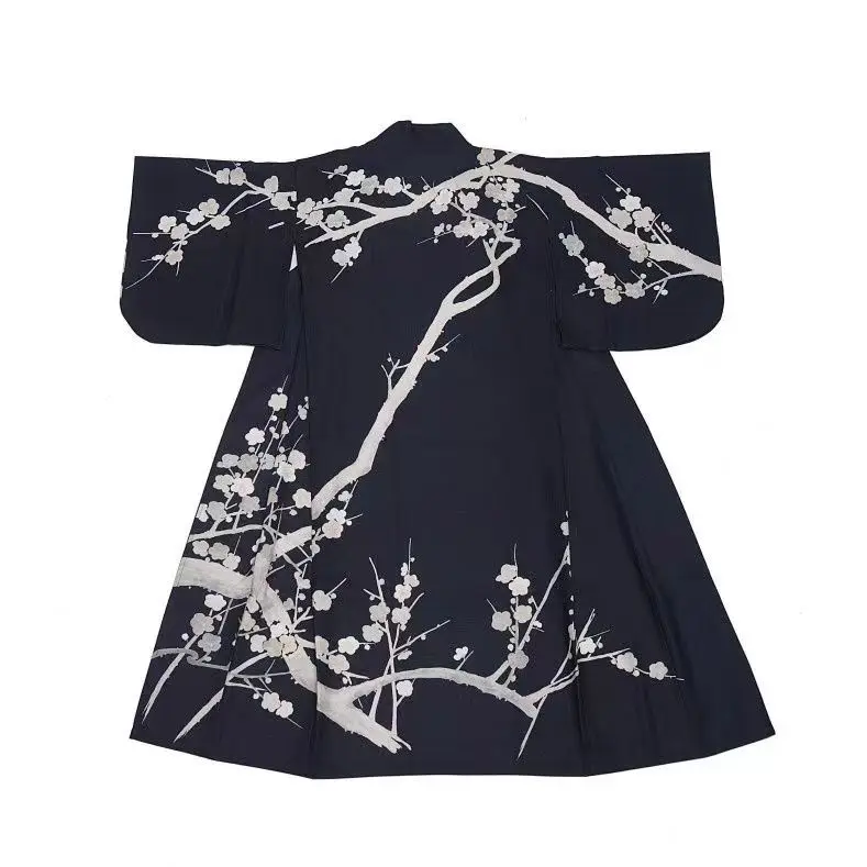 robe longue de style vintage pour femmes, kimono japonais traditionnel, noir, peignoir, vêtements de cosplay, robe de photographie, entrée de document, 2023 robe longue de style vintage pour femmes, kimono japonais traditionnel, noir, peignoir, vêtements de cosplay, robe de photographie, entrée de document, 2023