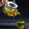 arshen – théière en verre filtrée et résistante à la chaleur de 250ml, double paroi ou avec théière à ressort en acier inoxydable, théière en verre transparent