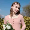pince crocodile fleur de cerisier, pince à cheveux fleur rose femme, accessoire cheveux festival fleur de cerisier, accessoire cheveux femme