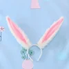 bandeau de cosplay lolita amusant pour femmes et filles, couvre chef de dessin animé, peluche moelleuse, doux et long lapin, oreilles de lapin, cerceau pour cheveux