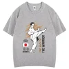 classique japonais karaté art martial coton t shirt unique sports de plein air confortable respirant impression hauts harajuku chemise décontractée