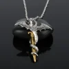 collier pendentif dragon shoous steampunk vintage pour femmes et hommes, clavicule animale, bijoux de poule, lueur dans le noir, jopunk