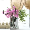 vert aloes 6 pièces artificielles 3 fourchues petite branche sakura soie fausses fleurs décoration de mariage rose simulation fleur de cerisier