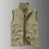 nouvelle veste à capuche de mode automne hiver, veste d'extérieur à col montant pour hommes fonctionnelle multi poches imperméable et à séchage rapide