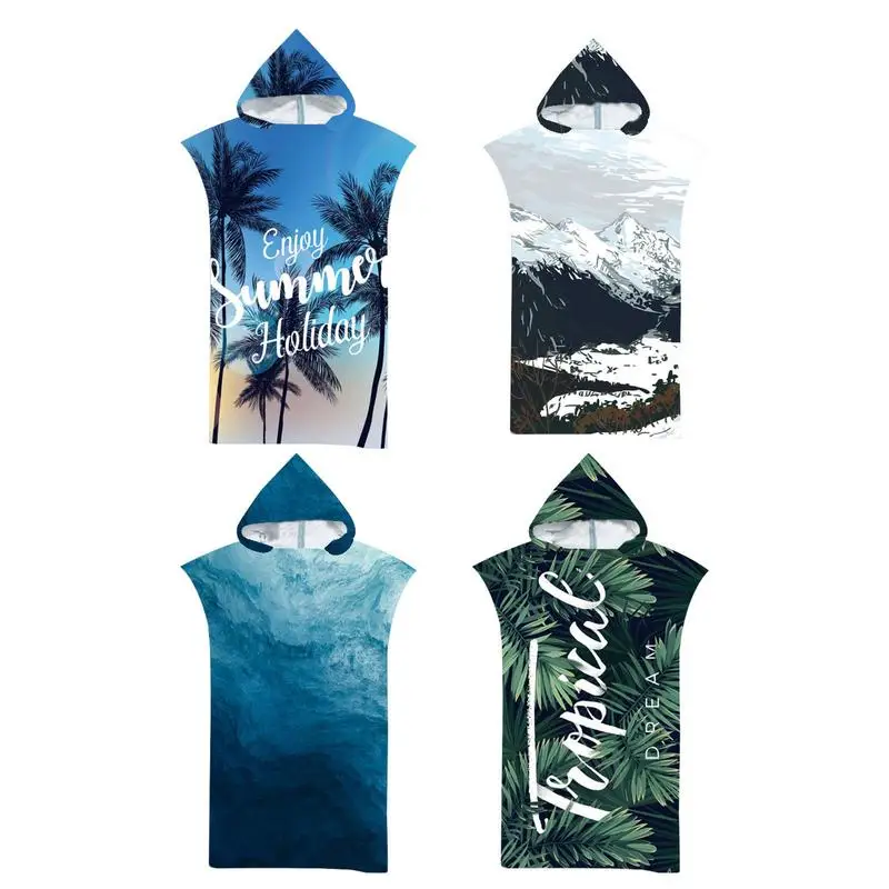 poncho de surf en tissu microfibre pour hommes et femmes, robe à séchage rapide avec capuche, unisexe, pour plongée en plein air, serviette chauffante poncho de surf en tissu microfibre pour hommes et femmes, robe à séchage rapide avec capuche, unisexe, pour plongée en plein air, serviette chauffante
