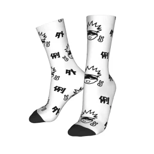 Cool Jujutsu Kaisen Anime chaussettes de basket-ball mignon Gojo Sensei Polyester chaussettes longues pour unisexe respirant