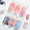 Kawaii frais Style japonais fleurs Washi ruban ensemble Scrabooking bricolage Journal papeterie rubans de masquage déco école fournitures de bureau Kawaii frais Style japonais fleurs Washi ruban ensemble Scrabooking bricolage Journal papeterie rubans de masquage déco école fournitures de bureau
