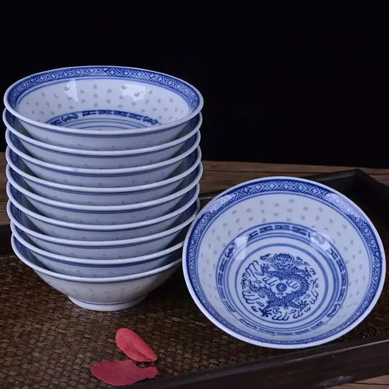 Filles Ramen en céramique bleu et blanc, porcelaine vintage chinoise, vaisselle britannique, bols à soupe et à riz, maison, restaurant, cuisine, vaisselle, 6 po Filles Ramen en céramique bleu et blanc, porcelaine vintage chinoise, vaisselle britannique, bols à soupe et à riz, maison, restaurant, cuisine, vaisselle, 6 po