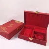 ensemble de bijoux doré dragon et phénix, boîte de rangement en velours rouge, bracelet, collier, coffret cadeau, grande capacité, vintage