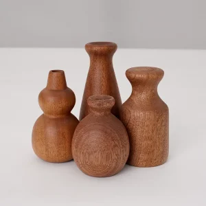 Vase à fleurs en bois massif fait à la main, décoration de Table rétro faite à la main, décoration de Vase sec Simple Vase à fleurs en bois massif fait à la main, décoration de Table rétro faite à la main, décoration de Vase sec Simple