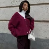 homair femmes pull avec écharpe gris manches longues col en v simple boutonnage femme cardigan 2025 automne mode confortable dame tricots