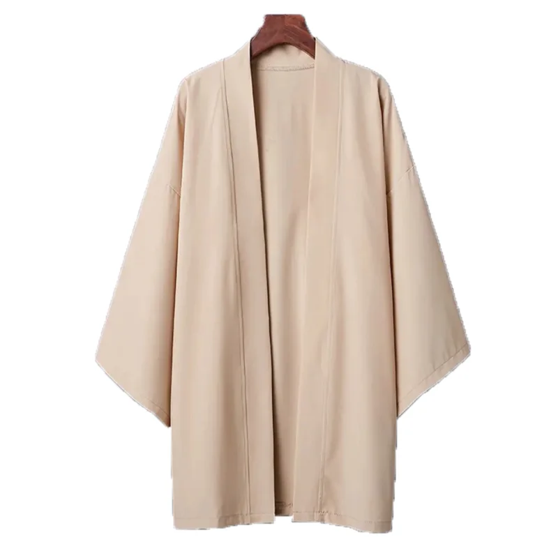cardigan à manches longues pour hommes, couleur unie, chemise kimono longue, vêtements traditionnels asiatiques, yukata haori, manteau, 6 couleurs, kimono japonais cardigan à manches longues pour hommes, couleur unie, chemise kimono longue, vêtements traditionnels asiatiques, yukata haori, manteau, 6 couleurs, kimono japonais