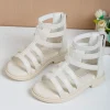 filles sandales 2025 été enfants gladiateur sandales bottes roma chaussures bande étroite princesse chaussure pour enfant bébé noir blanc