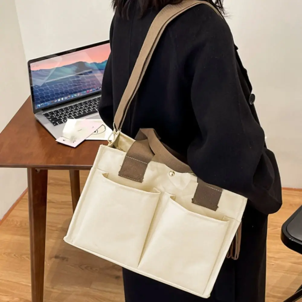 sac à main style coréen pour maman, bandoulière réglable, sac à couches de grande capacité, fourre tout en toile multi compartiments de rue sac à main style coréen pour maman, bandoulière réglable, sac à couches de grande capacité, fourre tout en toile multi compartiments de rue