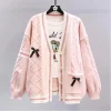 veste pull à nœud japonais pour femme, pull tricoté, design ample et tendance, automne et hiver, nouveau