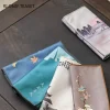 serviette de thé en peluche à motif paysage peint, boutique, chiffon d'eau absorbant, tissu épais, accessoires pour service à thé chinois