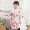 kimono en satin imprimé floral pour bébés filles, peignoir d'été, vêtements de nuit