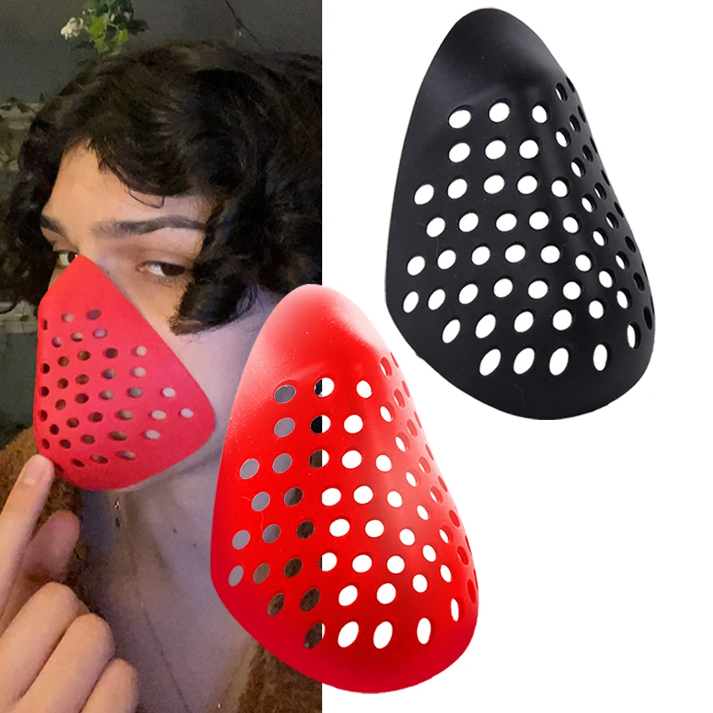 Masque demi-visage en silicone, cosplay, cyclisme en plein air, randonnée, chasse, cagoule, coque de protection, masques buccaux, accessoire Masque demi-visage en silicone, cosplay, cyclisme en plein air, randonnée, chasse, cagoule, coque de protection, masques buccaux, accessoire