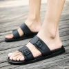 sandales d'été pour hommes, chaussures d'extérieur décontractées, pantoufles d'intérieur noires, tongs, grande taille 46, collection 2022