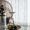 rideau en dentelle florale brodée romantique, bord ondulé, rideau transparent respirant, pour porte de fille