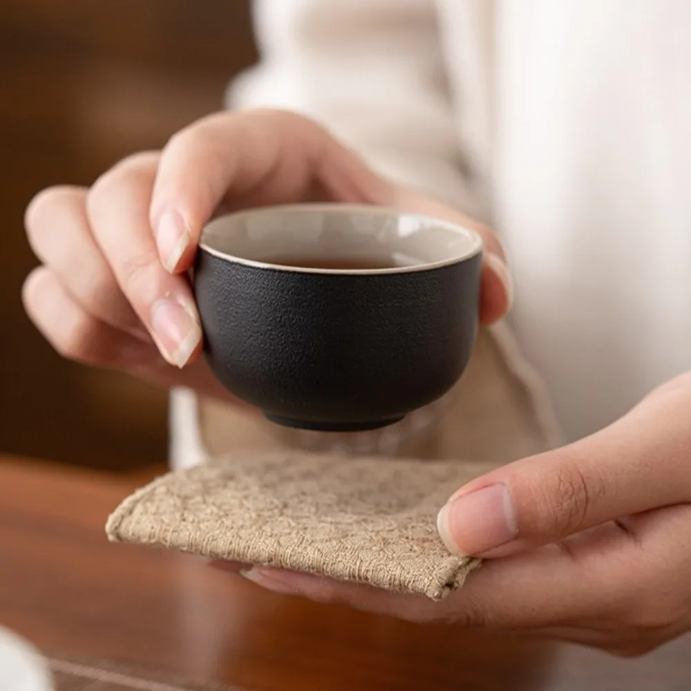tasse à thé rétro boutique, bol à thé noir fait à la main, luxe chinois, tasse unique, cérémonie du thé, 6 pièces tasse à thé rétro boutique, bol à thé noir fait à la main, luxe chinois, tasse unique, cérémonie du thé, 6 pièces