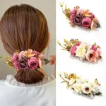 Épingles à cheveux fleur rose pour femmes et filles, peigne à cheveux pour mariées, coiffure de mariage, bord de mer, vacances, épingle à cheveux rose rouge rétro, mode Épingles à cheveux fleur rose pour femmes et filles, peigne à cheveux pour mariées, coiffure de mariage, bord de mer, vacances, épingle à cheveux rose rouge rétro, mode