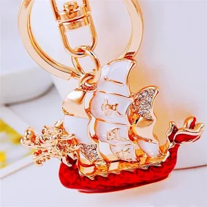Mignon Dragon bateau à voile navire pendentif à breloque strass cristal voiture sac à main porte-clés bijoux mariage créatif fête cadeau