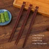 baguettes à sushi japonais en bois naturel, Écologique, réutilisable, coréen, chinois, ensemble de 5 paires