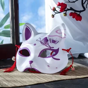 Masque de Cosplay demi-masque fait à la main, masque de chat japonais, Style japonais pour spectacles sur scène, Anime Cosplay Masque de Cosplay demi-masque fait à la main, masque de chat japonais, Style japonais pour spectacles sur scène, Anime Cosplay