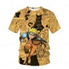 kakashi t shirt à manches courtes pour hommes, impression 3d naraa, sasuke, anime respzed, garçons, filles, vêtements pour hommes