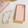 coréen rose ours papillon fleur téléphone sangle breloque chaîne noeud téléphone portable lanière porte clés femme fille sac appareil photo pendentif pour étui