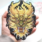 1 pièce grande tête de Dragon Patch broderie délicate mode vêtements Applique bricolage vêtements décoration fer sur patchs pour vêtements