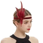 Femmes casque plume clapet bandeau brillant grand Gatsby coiffure casque Vintage bal mode Getsbi cheveux accessoires