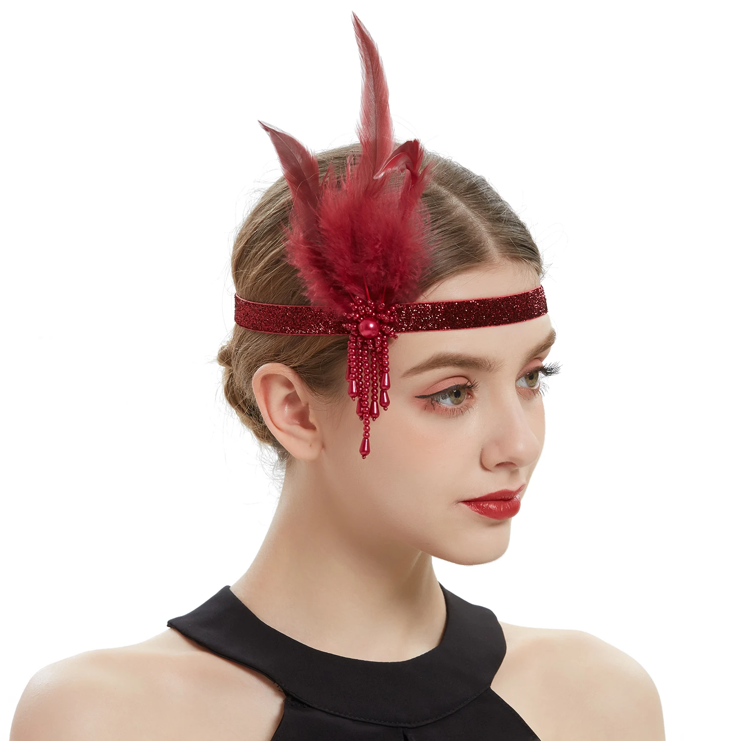 Femmes casque plume clapet bandeau brillant grand Gatsby coiffure casque Vintage bal mode Getsbi cheveux accessoires Femmes casque plume clapet bandeau brillant grand Gatsby coiffure casque Vintage bal mode Getsbi cheveux accessoires