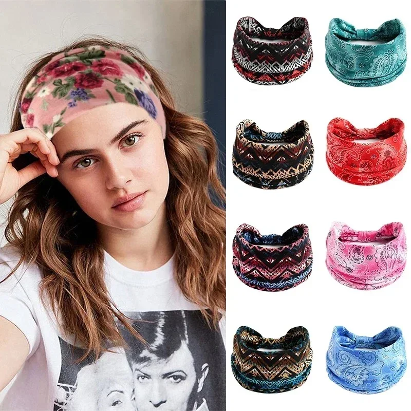 bandeau bohème élastique turban chapeaux vintage noeud large femmes bandeau coton extensible boho yoga bandeau pour danse motard bandeau bohème élastique turban chapeaux vintage noeud large femmes bandeau coton extensible boho yoga bandeau pour danse motard