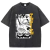 t shirt en coton délavé pour homme, dessin animé japonais, dandadan okarun, haute qualité, esthétique, à la mode