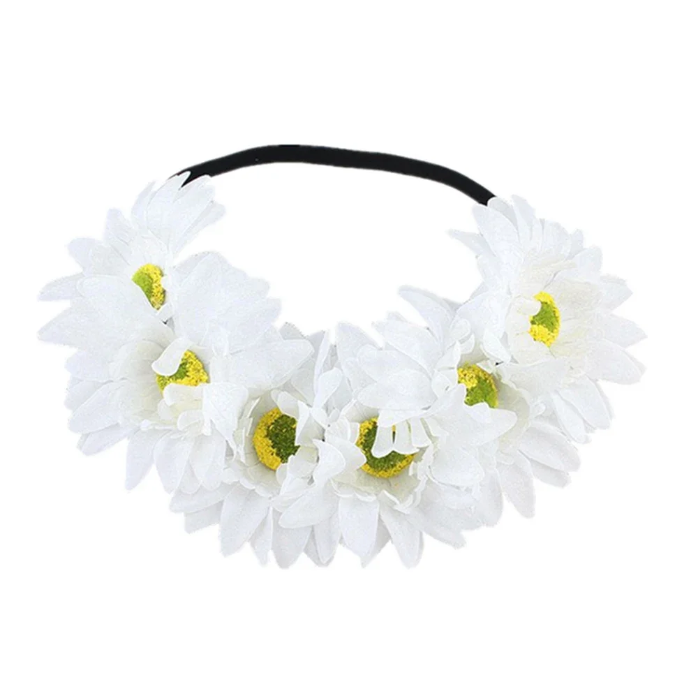 plage tournesol élastique bandeau de cheveux bohême mode bandeau de cheveux à la main fausse fleur femmes couronne arc en ciel couleur romantique bandeau plage tournesol élastique bandeau de cheveux bohême mode bandeau de cheveux à la main fausse fleur femmes couronne arc en ciel couleur romantique bandeau