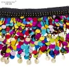 ceinture colorée ceinture de danse du ventre costumes double couches paillettes gland danse du ventre écharpe de hanche pour les femmes ceintures de danse du ventre indien