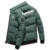 veste épaisse de style kawazaki, veste chaude en coton, manteau de sport d'hiver décontracté, veste coupe vent debout