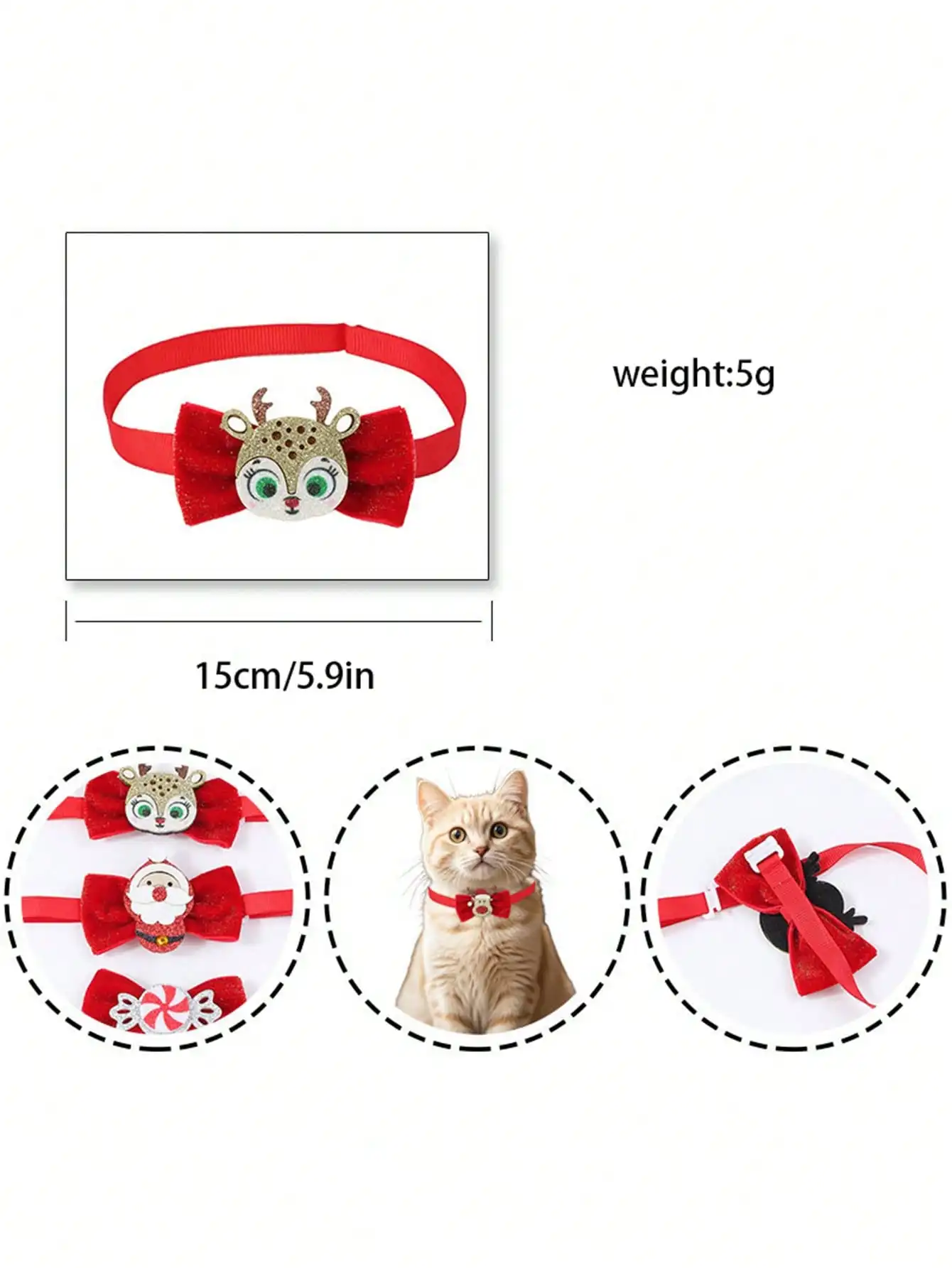 nœud papillon de noël pour animaux de compagnie, rouge avec éléments de noël, mini cravate mignonne adaptée au noël des animaux de compagnie, accessoires créatifs pour chiens, 1 pièce nœud papillon de noël pour animaux de compagnie, rouge avec éléments de noël, mini cravate mignonne adaptée au noël des animaux de compagnie, accessoires créatifs pour chiens, 1 pièce 