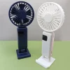1 pièces mini ventilateur portatif pliable ventilateurs suspendus au cou ventilateur rechargeable usb à 5 vitesses avec support de téléphone et écran d'affichage