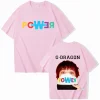 g dragon power t shirt homme femmes harajuku col rond été chemise décontractée